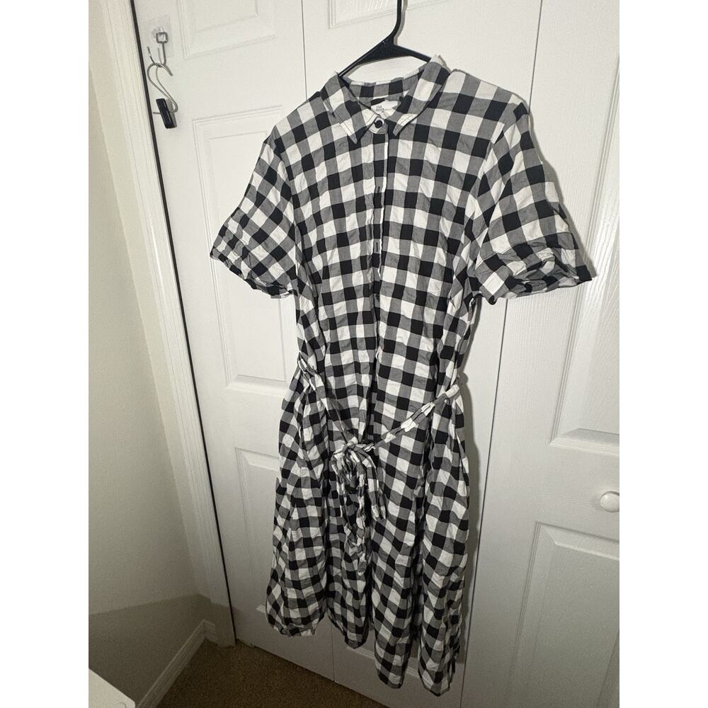 Lisa Marie Fernandez & Target Black & White Plaid Midi Dress Womens Size 1X